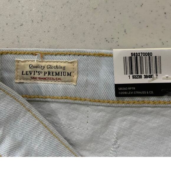 Levis Premium Jeans Short Womens 32 High Rise Button Fly Summer Sexy Denim NWT - Picture 6 of 12